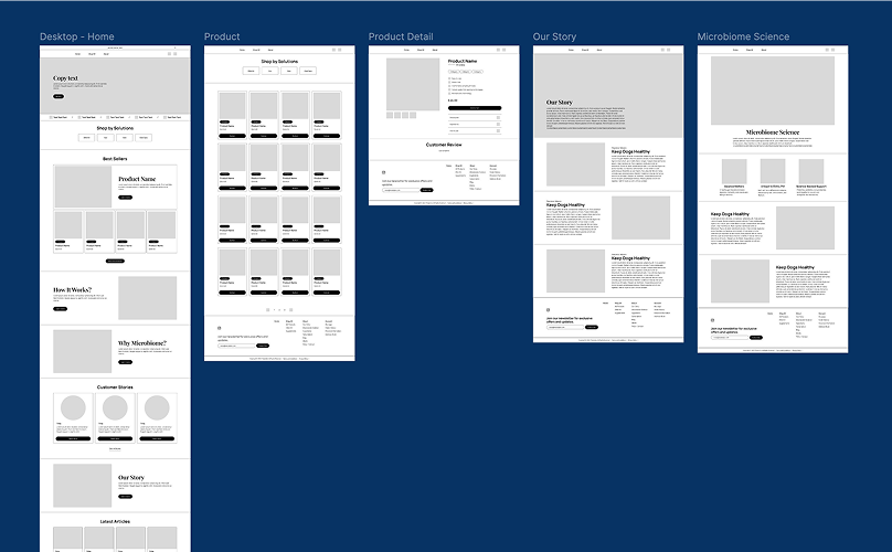Wireframe — desktop