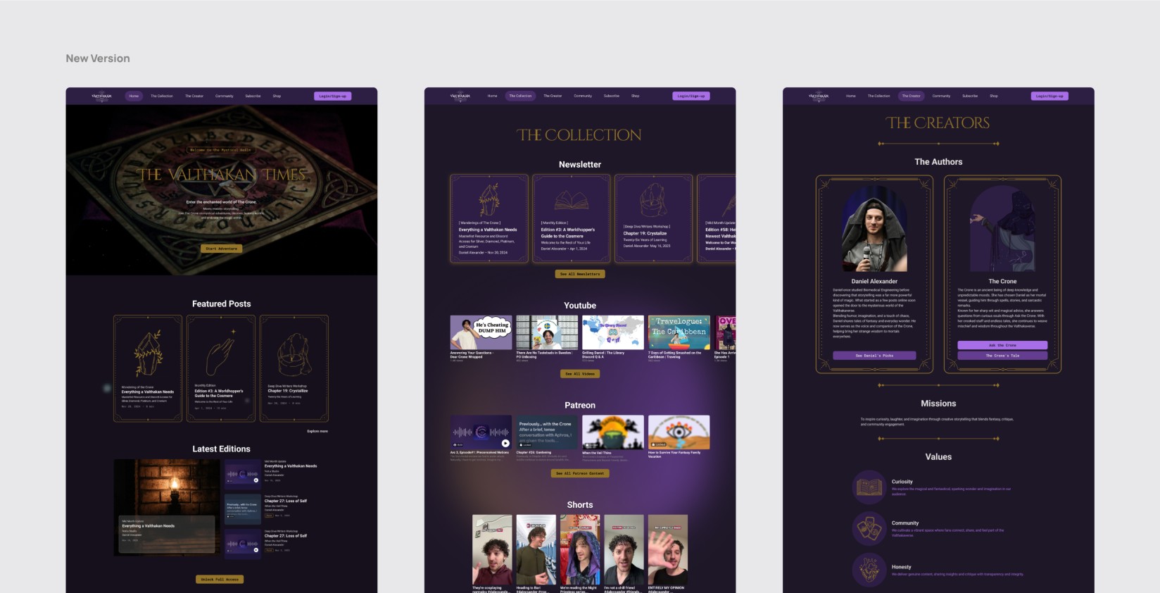 Final design — The Creators page detail