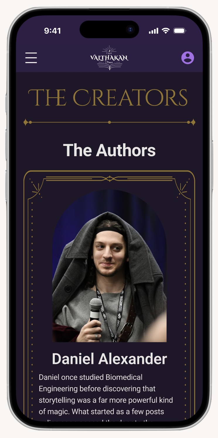 Prototype — The Creators page, mobile